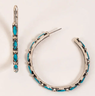Howard’s Wild Spirit Thin Stone Hoop Earrings