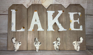 Wood & Metal Lake Coat Rack