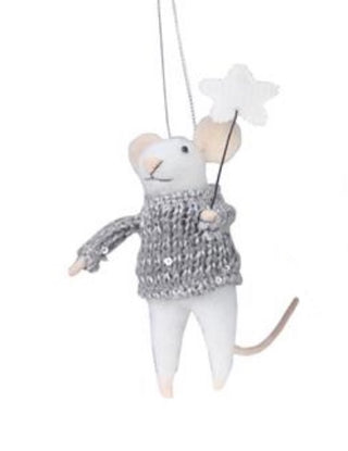 Wool Felt Christmas Mouse Ornament