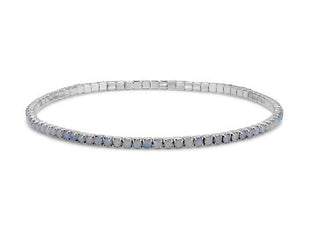 My Fun Colors Petite Crystal Tennis Bracelet Blue Opal/Silver