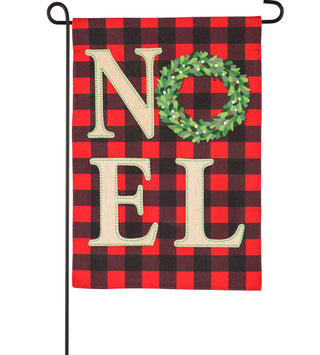 Noel Wreath Garden Linen Flag