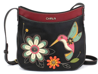 Chala 816 Crescent Crossbody Hummingbird Black
