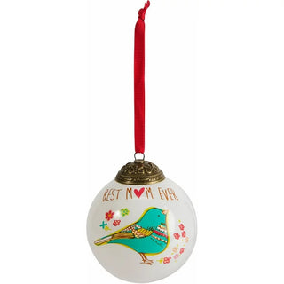 Best Mom Ever Glass Bird Ornament 54026