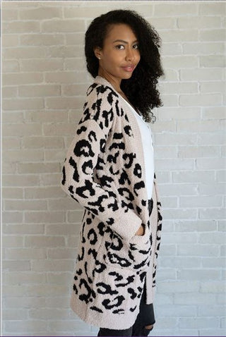Jen & Co Nera Cardigan Leopard Taupe