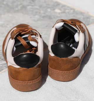Corkys Spoiler Alert Lace Up Sneakers Tan Combo