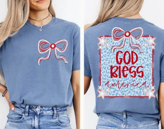 Southern Backroad Tees God Bless America Tee Blue