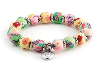 My Fun Colors Pastel Floral Clay Bead Bracelet