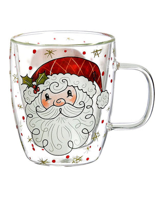 Santa Glass Coffee Cup