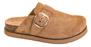 Corkys Day Dream Clog in Tobacco Faux Suede