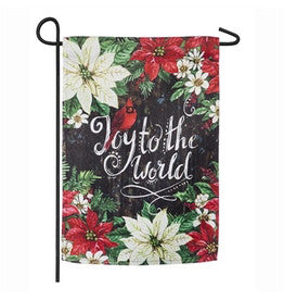 Joy To The World Poinsettias Garden Flag