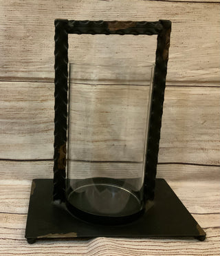Metal & Glass Candle Holder