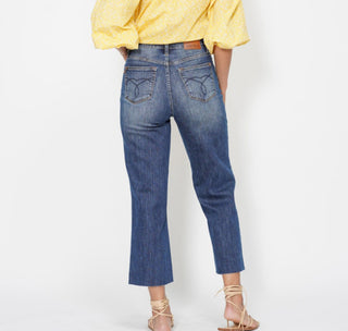 Judy Blue HW Back Pocket Embroidery Crop Wide 88873