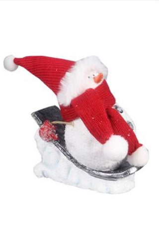 Resin Snowman on Sled