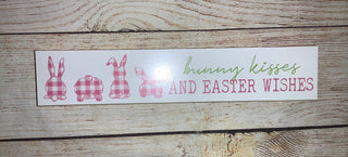 Easter Block Sign Style 1 Bunny Kisses