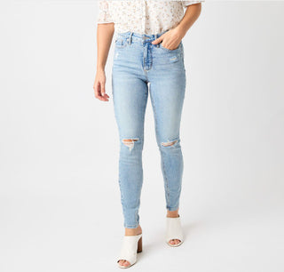 Judy Blue Mid Rise Tummy Control Destroy Skinny 88797