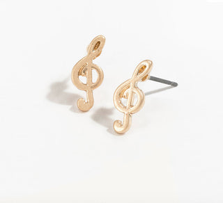 Howard's Stud Buds Treble Clef Earrings