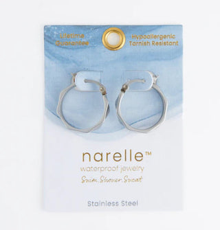 Howard's Narelle Waterproof Abstract Hoop Earrings Silver