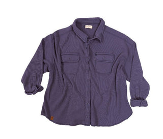 Simply Southern Waffle Shacket Navy Large