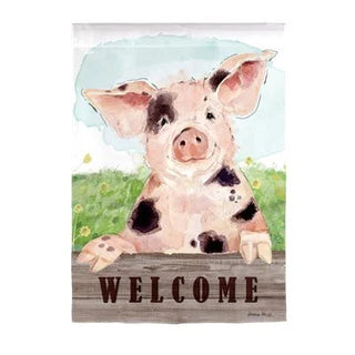 Spotted Pig Garden Suede Flag