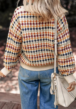 Little Daisy Closet V-Neck Long Sleeve Cardigan Multicolor