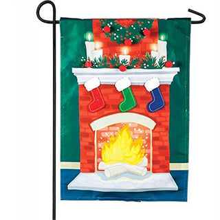 Fireplace Solar LED Garden Flag