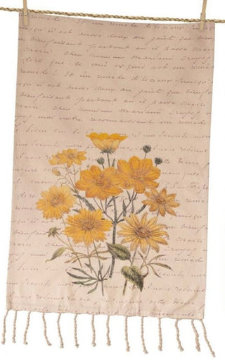 Vintage Yellow Flower Tea Towel