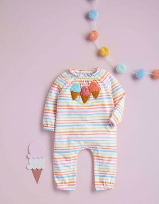 Mudpie Baby Bodysuit with Crochet Ice Cream