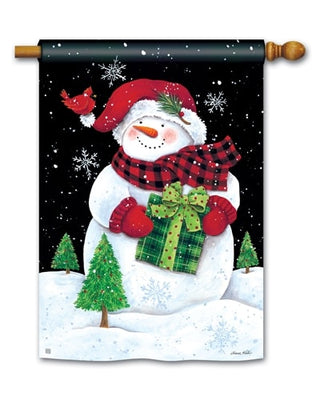 Buffalo Check Snowman Standard House Flag