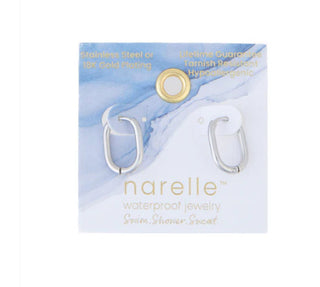 Howard's Narelle Waterproof Oval Huggie Hoop Earrings Silver