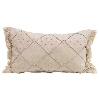 Lumbar Pillow w/French Knots & Fringe