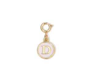 My Fun Colors Charm White Enamel Initial Gold D