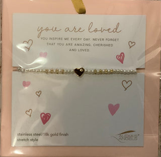 Alexa’s Angels You Are Loved Gold Heart Bracelet
