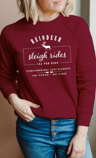 Kissed Apparel Sleigh Rides Crewneck Maroon