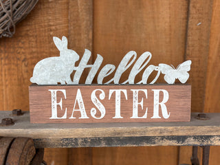 Metal & Wood Easter Sign