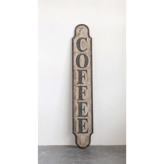Coffee Distressed Embossed Wall Decor