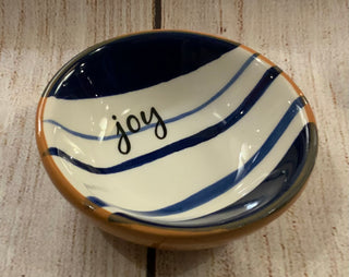 Blue/White Striped Trinket Dish