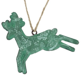 Metal Deer Ornament w/Print