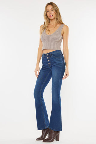 Kancan Petite High Rise Button Fly Bootcut Jeans 7808 3