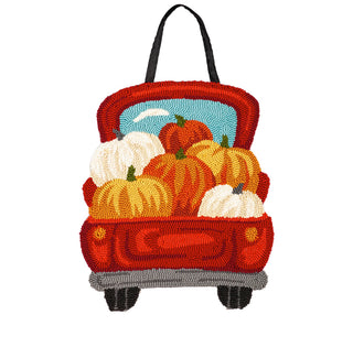 Red Truck w/Pumpkins Door Decor