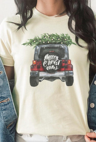 Kissed Apparel Merry Christmas Jeep T-Shirt Small