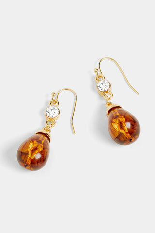 Whispers Stone Teardrop Bead Dangle Earrings Amber WN004795