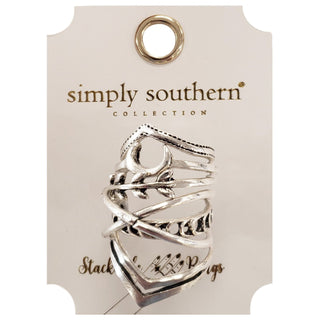 Stackable Rings Silver Moon