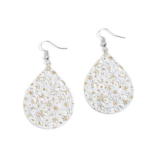 Whispers Swirl Teardrop Earrings Matt Silver WN004122