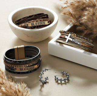 Coco + Carmen Gratitude Gross Layered Magnetic Bracelet 2135335