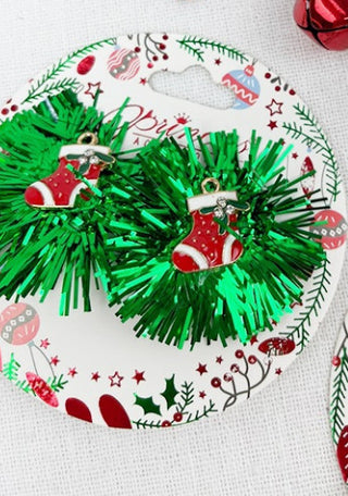 Love and Repeat Christmas Earrings Wreath with Stockings