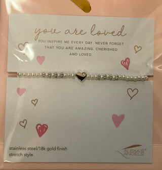Alexa’s Angels You Are Loved Silver Heart Bracelet