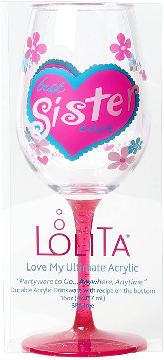 Family Sentiment Acrylic Wine Glass
