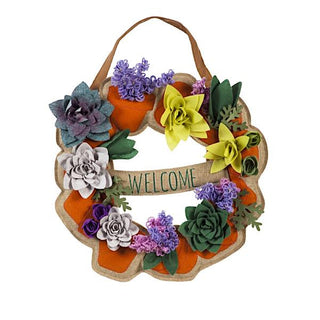 Terra Cotta Planter Wreath Door Decor