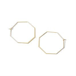 Whispers Gold Octagon Hoop Earrings WN004218