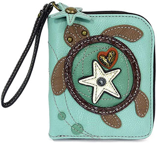 Chala Zip Around Wallet Turtle Blue 839